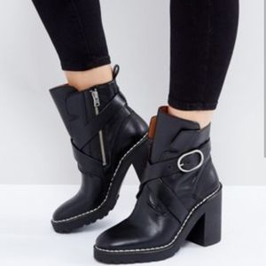 NWOT ALLSAINTS leather ankle boot Retail $400